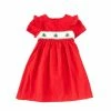 Promo 😀 Edgehill Collection Little 👧 Girls 2T-6X Velvet 🎅 Christmas Tree 👗 Dress With Scallop Red 🔔