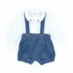 Top 10 ⭐ Edgehill Collection Baby Boy Newborn-24 Months Long Sleeve Peter Pan Collar Top & Corduroy Overall Set Blue ⭐