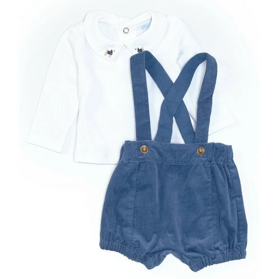 Top 10 ⭐ Edgehill Collection Baby Boy Newborn-24 Months Long Sleeve Peter Pan Collar Top & Corduroy Overall Set Blue ⭐ 2 Top 10 ⭐ Edgehill Collection Baby Boy Newborn-24 Months Long Sleeve Peter Pan Collar Top & Corduroy Overall Set Blue ⭐ - Image 2