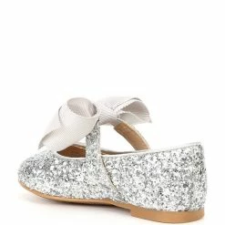 Best Pirce 😀 Edgehill Collection X Nicola Bathie 👧 Girls' Isabella Bow Slip-On Glitter Flats (Toddler) Silver 😍 -Edgehill Collection Store unnamed file 139