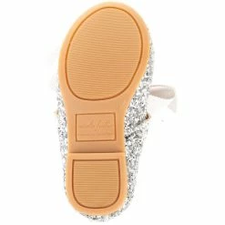 Best Pirce 😀 Edgehill Collection X Nicola Bathie 👧 Girls' Isabella Bow Slip-On Glitter Flats (Toddler) Silver 😍 -Edgehill Collection Store unnamed file 142