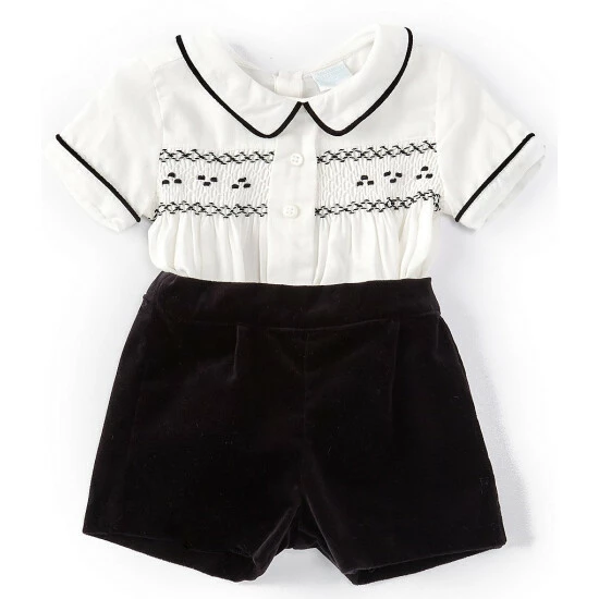 Best deal π Edgehill Collection Baby Boys 3-24 Months Short Sleeve Smocked π Shirt & Short Set Black β€οΈ 1 Best deal π Edgehill Collection Baby Boys 3-24 Months Short Sleeve Smocked π Shirt & Short Set Black β€οΈ