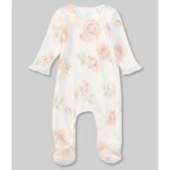 Brand new 👏 Edgehill Collection Baby 👧 Girls Newborn-6 Months Floral Print Coverall Ivory/rose 🤩