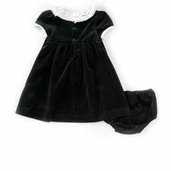 Discount 🛒 Edgehill Collection Baby 👧 Girls 3-24 Months Short Sleeve Velvet Lace Babydoll 👗 Dress Black 👏 -Edgehill Collection Store unnamed file 17
