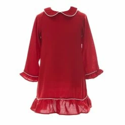 Promo 🎉 Edgehill Collection Little 👧 Girls 2T-6 🎄 Christmas Red Sleep Gown 🌟