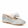Best Pirce 🎉 Edgehill Collection X Nicola Bathie 👧 Girls' Isabella Bow Slip-On Glitter Flats (Youth) Silver 🛒