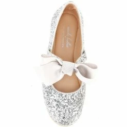 Best Pirce 🎉 Edgehill Collection X Nicola Bathie 👧 Girls' Isabella Bow Slip-On Glitter Flats (Youth) Silver 🛒 -Edgehill Collection Store unnamed file 183