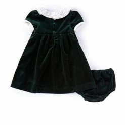 Discount 🛒 Edgehill Collection Baby 👧 Girls 3-24 Months Short Sleeve Velvet Lace Babydoll 👗 Dress Black 👏 -Edgehill Collection Store unnamed file 19