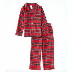 Cheap 🔔 Edgehill Collection Little Kids 2T-6 🎁 Christmas Plaid Family Matching 2 Piece Pajama Set Red ✨