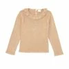 Cheapest 🔔 Edgehill Collection Little 👧 Girls 2T-6X Tan Ruffle Neck Sweater 🛒