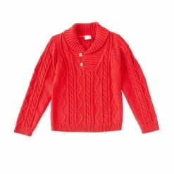 Deals 🎁 Edgehill Collection Little Boys 2T-7 Shawl Collar Knit Sweater Red 👍