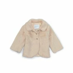 Flash Sale ⌛ Edgehill Collection Baby 👧 Girls 12-24 Months Faux Fur 🧥 Coat Ivory 🧨