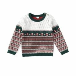 Best reviews of 🛒 Edgehill Collection Little 👧 Girls 2T-7 Fair Isle Print Button Neck Sweater Green 😀
