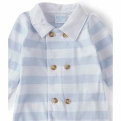 Best Pirce 👏 Edgehill Collection Baby Boys Preemie-6 Months Long-Sleeve Double-Breasted Stripe Footed Coverall Blue ❤️ -Edgehill Collection Store unnamed file 234