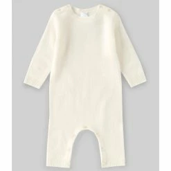 Cheap 🔥 Edgehill Collection Baby Newborn-12 Months Long-Sleeve Button Detail Cashmere Coverall Ivory 🎁