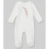 Best Sale 👍 Edgehill Collection Baby 👧 Girls Newborn-6 Months Long-Sleeve Floral Embroidered Footed Coverall Ivory 🎉
