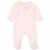 Hot Sale ❤️ Edgehill Collection Baby 👧 Girls Newborn-6 Months Pink Rosette Footed Coverall 🔔