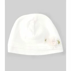 Best Pirce 💯 Edgehill Collection Baby 👧 Girls Flower Interlock Hat Ivory 🎉