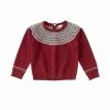 Budget 💯 Edgehill Collection Little 👧 Girls 2T-6X Fair Isle Print Round Neckline Sweater Burgandy 🛒