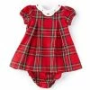 Cheap 😀 Edgehill Collection Baby 👧 Girls 3-24 Months Embroidered Collar Tartan Plaid Cap Sleeve 👗 Dress 🎁