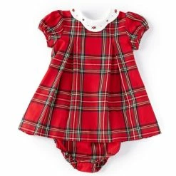Cheap 😀 Edgehill Collection Baby 👧 Girls 3-24 Months Embroidered Collar Tartan Plaid Cap Sleeve 👗 Dress 🎁