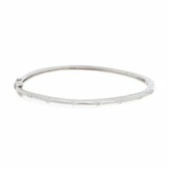 Best Sale ✔️ Edgehill Collection Baby 👧 Girls CZ Hinged Bangle Bracelet Silver 🥰
