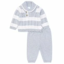 Cheap 😀 Edgehill Collection Baby Boys Newborn-24 Months Striped Sweater & Pant Set Blue Grey 👏