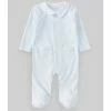 Budget 👏 Edgehill Collection Baby Boys Preemie-6 Months Piping-Detail Footed Coverall Blue 🌟