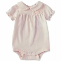 Cheap 😀 Edgehill Collection Baby 👧 Girls Newborn-6 Months Short-Sleeve 3D Rosettes Bodysuit Pink 👏