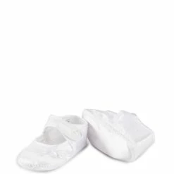 Outlet 😉 Edgehill Collection 👧 Girls' Mary Jane Rosebud Christening Crib 👟 Shoes (Infant) White 👏
