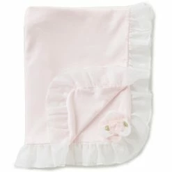 Hot Sale 🔥 Edgehill Collection Baby 👧 Girls Ruffle Rosette Receiving Blanket Pink 😍