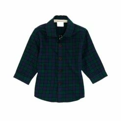 Brand new 😍 Edgehill Collection Baby Boys 3-24 Months Black ⌚ Watch Plaid Long Sleeve Button Down 👚 Shirt Green 🥰