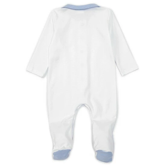 Hot Sale π Edgehill Collection Baby Boys Preemie-6 Months Long-Sleeve Contrast-Trim Footed Coverall White π 2 Hot Sale π Edgehill Collection Baby Boys Preemie-6 Months Long-Sleeve Contrast-Trim Footed Coverall White π - Image 2