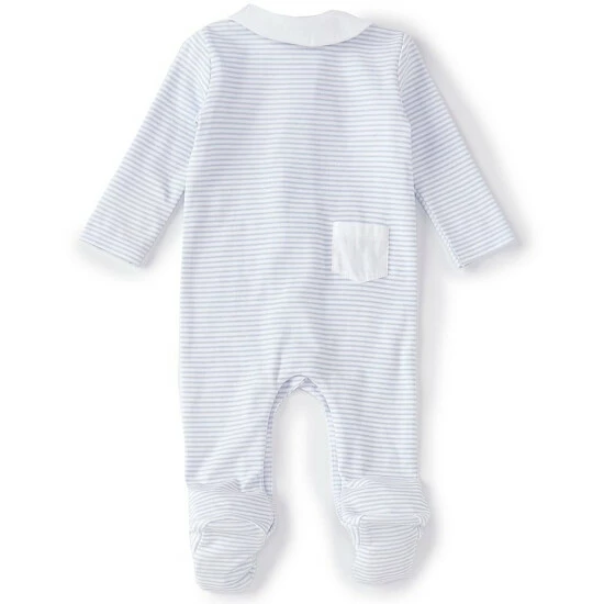 Outlet π₯° Edgehill Collection Baby Boys Preemie-6 Months Long-Sleeve Polo Stripe Footed Coverall Blue β 2 Outlet π₯° Edgehill Collection Baby Boys Preemie-6 Months Long-Sleeve Polo Stripe Footed Coverall Blue β - Image 2