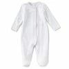 Deals 💯 Edgehill Collection Supima Cotton Baby 👧 Girls Preemie-9 Months Supima Footed Coverall White/pink 🔥