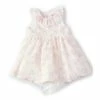 Wholesale 🤩 Edgehill Collection Baby Girl's Newborn-9 Months Ruffled Collar Floral Print Chiffon 👗 Dress & Matching Panty Ivory/pink 🔥