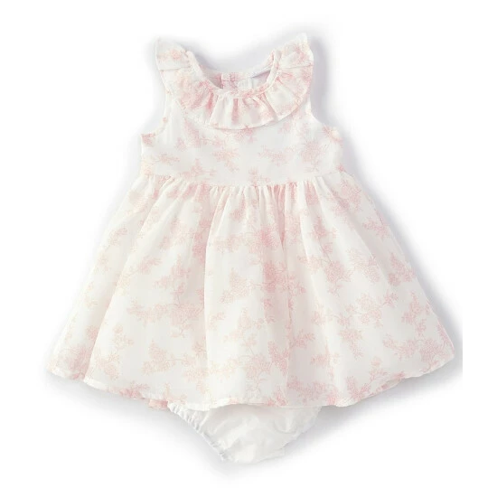Wholesale π€© Edgehill Collection Baby Girl's Newborn-9 Months Ruffled Collar Floral Print Chiffon π Dress & Matching Panty Ivory/pink π₯ 1 Wholesale π€© Edgehill Collection Baby Girl's Newborn-9 Months Ruffled Collar Floral Print Chiffon π Dress & Matching Panty Ivory/pink π₯