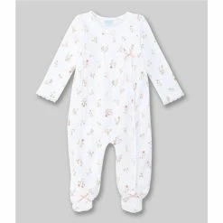 Buy 😀 Edgehill Collection Treasures Baby 👧 Girls Preemie-6 Months Floral Crochet-Trim Footed Coverall White 🔥