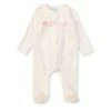 Best deal ✔️ Edgehill Collection Baby 👧 Girls Preemie-9 Months Rosette Footed Coverall Pink 🤩