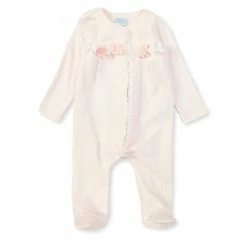 Best deal ✔️ Edgehill Collection Baby 👧 Girls Preemie-9 Months Rosette Footed Coverall Pink 🤩