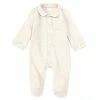 Outlet ⌛ Edgehill Collection Baby Newborn-6 Months Long-Sleeve Peter-Pan Collar Footed Coverall Oatmeal 🧨