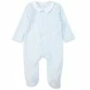 Outlet 🛒 Edgehill Collection Baby Boys Newborn-6 Months Long-Sleeve Embroidered-Collar Footed Coverall Blue 🔔
