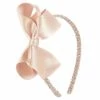 Best Pirce 🔥 Edgehill Collection Little 👧 Girls Sparkle Satin Bow Wrap Headband Champagne ✨