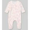 Budget 😉 Edgehill Collection Baby 👧 Girls Newborn-6 Months Toile Print Footed Coverall Ivory/pink ✨