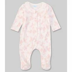 Budget 😉 Edgehill Collection Baby 👧 Girls Newborn-6 Months Toile Print Footed Coverall Ivory/pink ✨