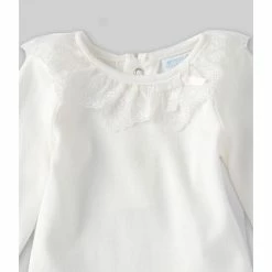 Buy 💯 Edgehill Collection Baby 👧 Girls Newborn-6 Months Long-Sleeve Bodysuit & Lace-Trim Diaper Cover Set Ivory 💯 -Edgehill Collection Store unnamed file 438