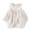Top 10 👍 Edgehill Collection Baby Girl's Newborn-6 Months Sleeveless Ruffle Collar Floral Chiffon 👗 Skirted Romper Ivory/floral 🔔