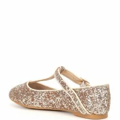 Flash Sale 😀 Edgehill Collection X Nicola Bathie 👧 Girls' Sloan T-Bar Glitter Flats (Youth) Champagne 🔔 -Edgehill Collection Store unnamed file 45