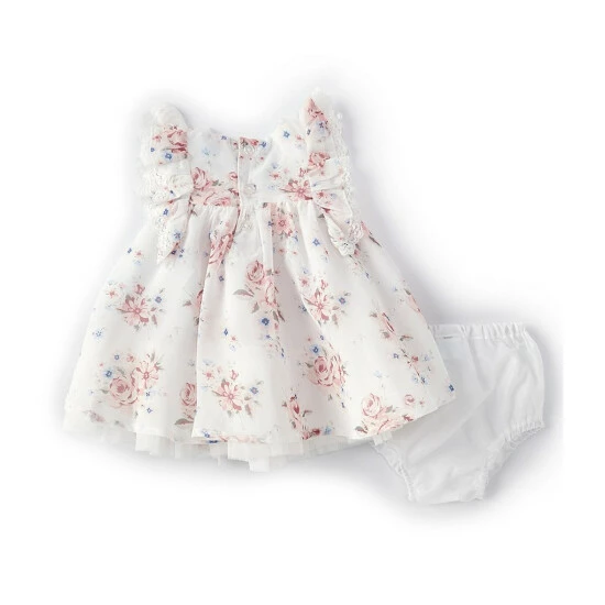 Cheap π Edgehill Collection Baby π§ Girls Newborn-9 Months Floral Print Lace Trim Flutter Sleeve π Dress Multi π― 2 Cheap π Edgehill Collection Baby π§ Girls Newborn-9 Months Floral Print Lace Trim Flutter Sleeve π Dress Multi π― - Image 2