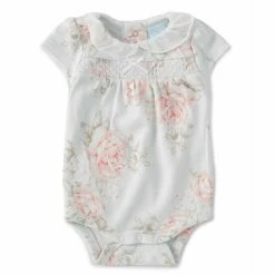 Wholesale 🌟 Edgehill Collection Baby 👧 Girls Newborn-6 Months Short-Sleeve Vintage Floral Bodysuit Green 🛒